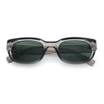 Mod Fashion Bevel Oval Rectangle Subtle Horn Rim Plastic Sunglasses