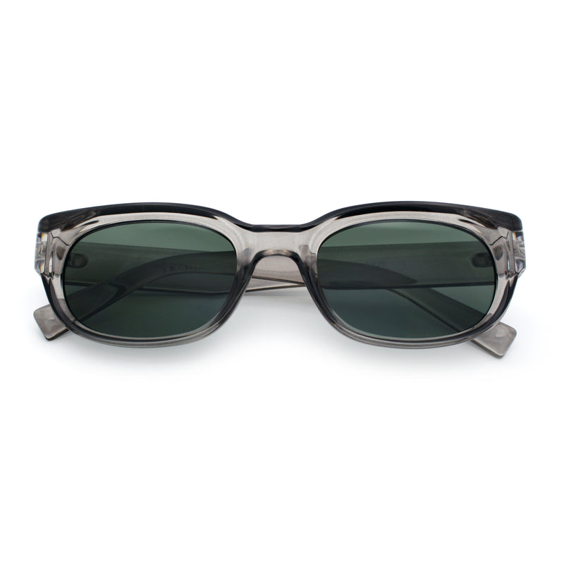 Mod Fashion Bevel Oval Rectangle Subtle Horn Rim Plastic Sunglasses