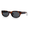 Mod Fashion Bevel Oval Rectangle Subtle Horn Rim Plastic Sunglasses