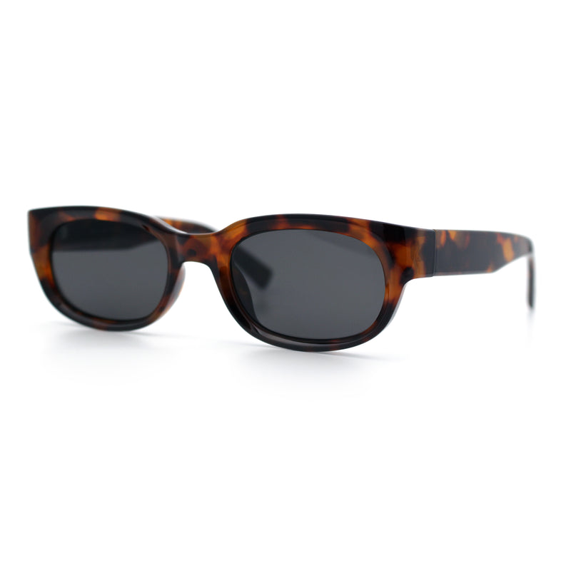 Mod Fashion Bevel Oval Rectangle Subtle Horn Rim Plastic Sunglasses