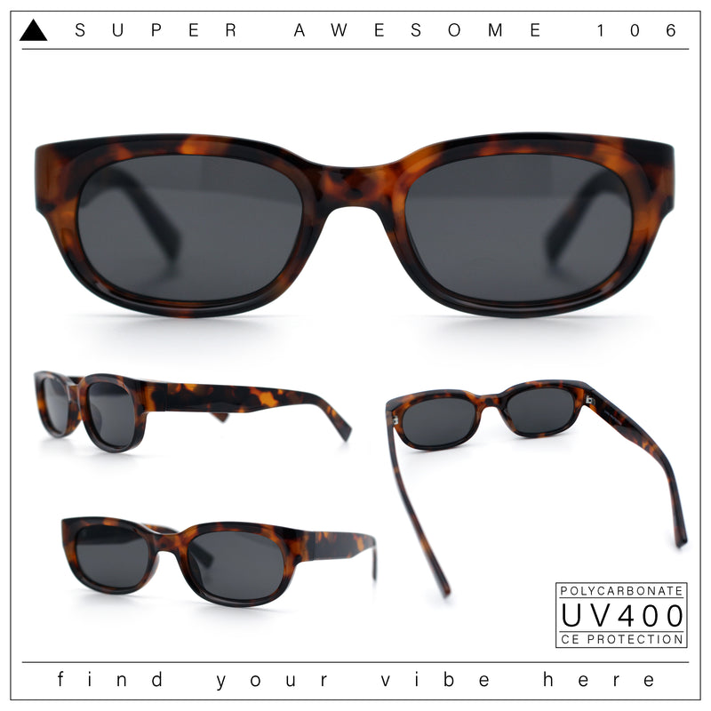 Mod Fashion Bevel Oval Rectangle Subtle Horn Rim Plastic Sunglasses