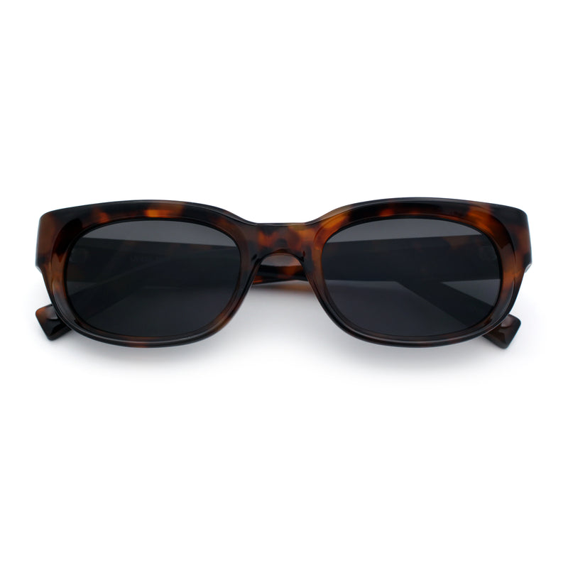 Mod Fashion Bevel Oval Rectangle Subtle Horn Rim Plastic Sunglasses