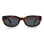 Mod Fashion Bevel Oval Rectangle Subtle Horn Rim Plastic Sunglasses