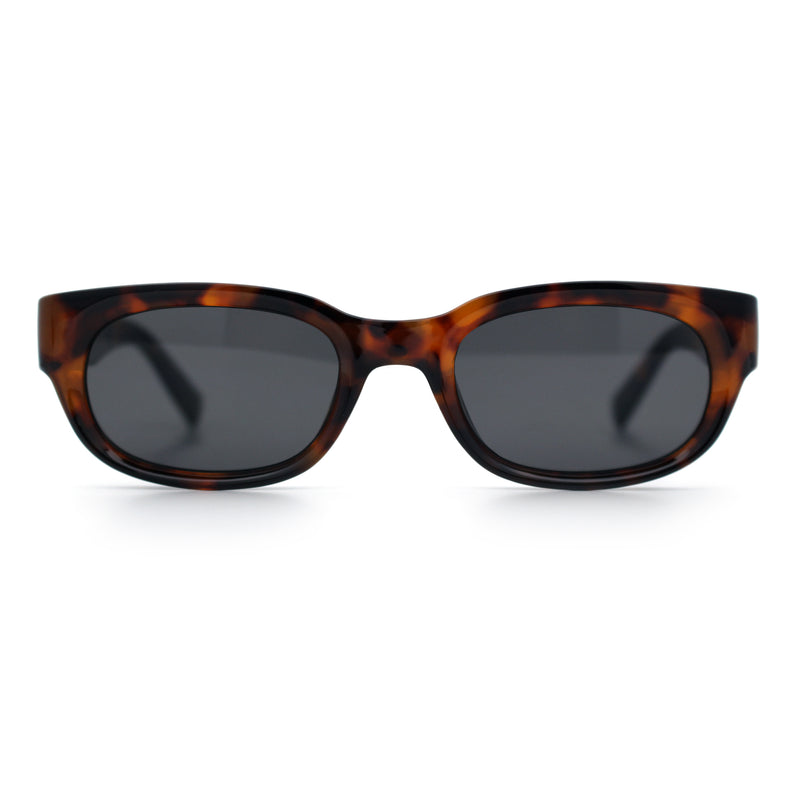 Mod Fashion Bevel Oval Rectangle Subtle Horn Rim Plastic Sunglasses