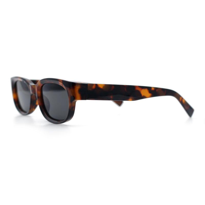 Mod Fashion Bevel Oval Rectangle Subtle Horn Rim Plastic Sunglasses