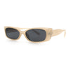 Womens Narrow Rectangle Subtle Cat Eye Retro Plastic Sunglasses