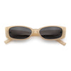 Womens Narrow Rectangle Subtle Cat Eye Retro Plastic Sunglasses