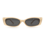 Womens Narrow Rectangle Subtle Cat Eye Retro Plastic Sunglasses