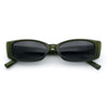 Womens Narrow Rectangle Subtle Cat Eye Retro Plastic Sunglasses