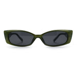 Womens Narrow Rectangle Subtle Cat Eye Retro Plastic Sunglasses