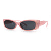 Womens Narrow Rectangle Subtle Cat Eye Retro Plastic Sunglasses