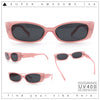 Womens Narrow Rectangle Subtle Cat Eye Retro Plastic Sunglasses