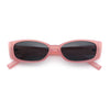 Womens Narrow Rectangle Subtle Cat Eye Retro Plastic Sunglasses