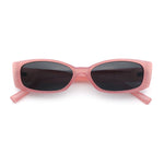 Womens Narrow Rectangle Subtle Cat Eye Retro Plastic Sunglasses