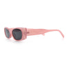 Womens Narrow Rectangle Subtle Cat Eye Retro Plastic Sunglasses