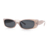 Womens Narrow Rectangle Subtle Cat Eye Retro Plastic Sunglasses