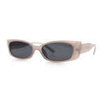Womens Narrow Rectangle Subtle Cat Eye Retro Plastic Sunglasses