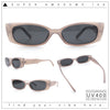 Womens Narrow Rectangle Subtle Cat Eye Retro Plastic Sunglasses