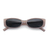 Womens Narrow Rectangle Subtle Cat Eye Retro Plastic Sunglasses