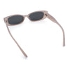 Womens Narrow Rectangle Subtle Cat Eye Retro Plastic Sunglasses