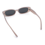 Womens Narrow Rectangle Subtle Cat Eye Retro Plastic Sunglasses