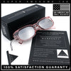 Womens Narrow Rectangle Silver Mirror Lens Mod Bevel Plastic Sunglasses