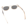 Womens Narrow Rectangle Silver Mirror Lens Mod Bevel Plastic Sunglasses