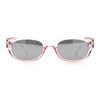 Womens Narrow Rectangle Silver Mirror Lens Mod Bevel Plastic Sunglasses