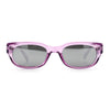 Womens Narrow Rectangle Silver Mirror Lens Mod Bevel Plastic Sunglasses