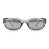 Womens Narrow Rectangle Silver Mirror Lens Mod Bevel Plastic Sunglasses