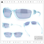 90s Styling Rectangular Fem Color Sport Plastic Wrap Around Sunglasses