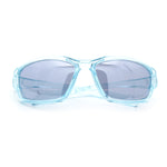 90s Styling Rectangular Fem Color Sport Plastic Wrap Around Sunglasses