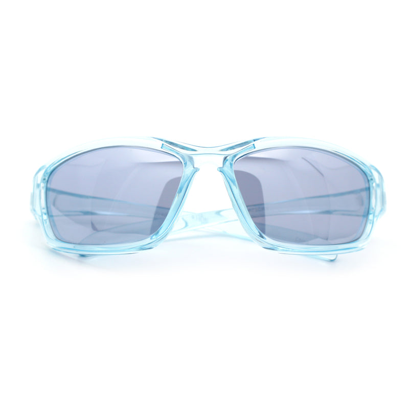 90s Styling Rectangular Fem Color Sport Plastic Wrap Around Sunglasses