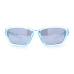 90s Styling Rectangular Fem Color Sport Plastic Wrap Around Sunglasses