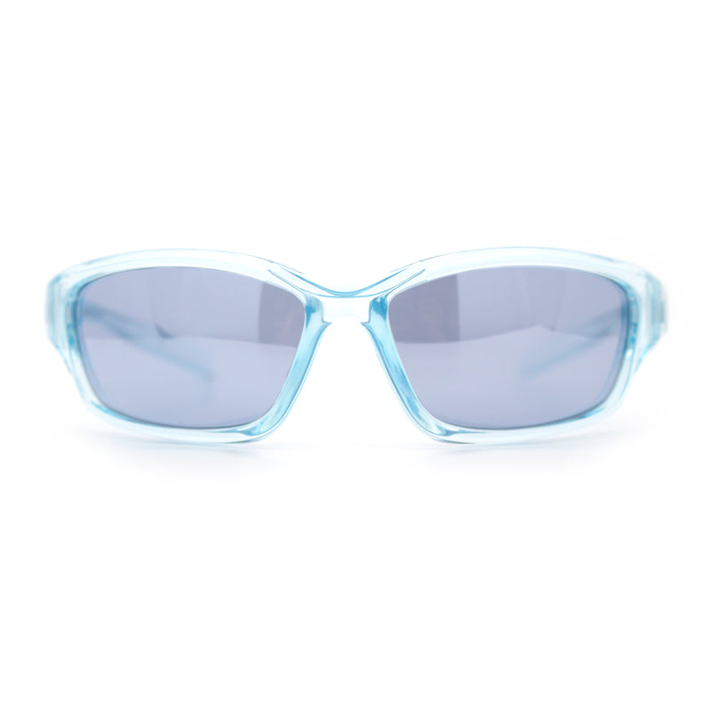 90s Styling Rectangular Fem Color Sport Plastic Wrap Around Sunglasses