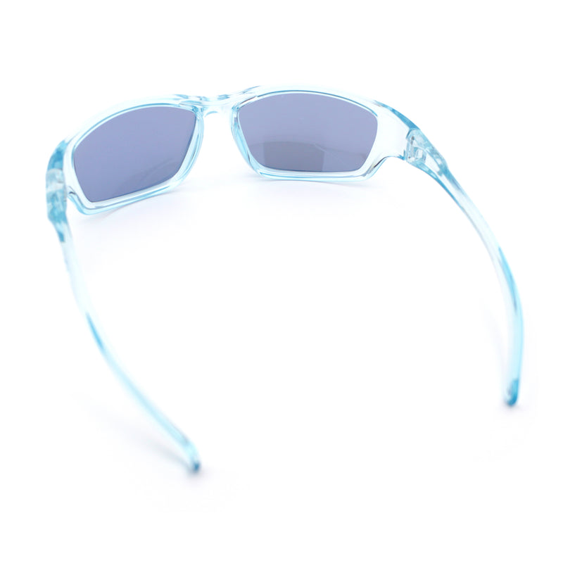 90s Styling Rectangular Fem Color Sport Plastic Wrap Around Sunglasses