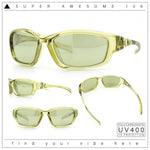 90s Styling Rectangular Fem Color Sport Plastic Wrap Around Sunglasses