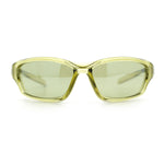 90s Styling Rectangular Fem Color Sport Plastic Wrap Around Sunglasses