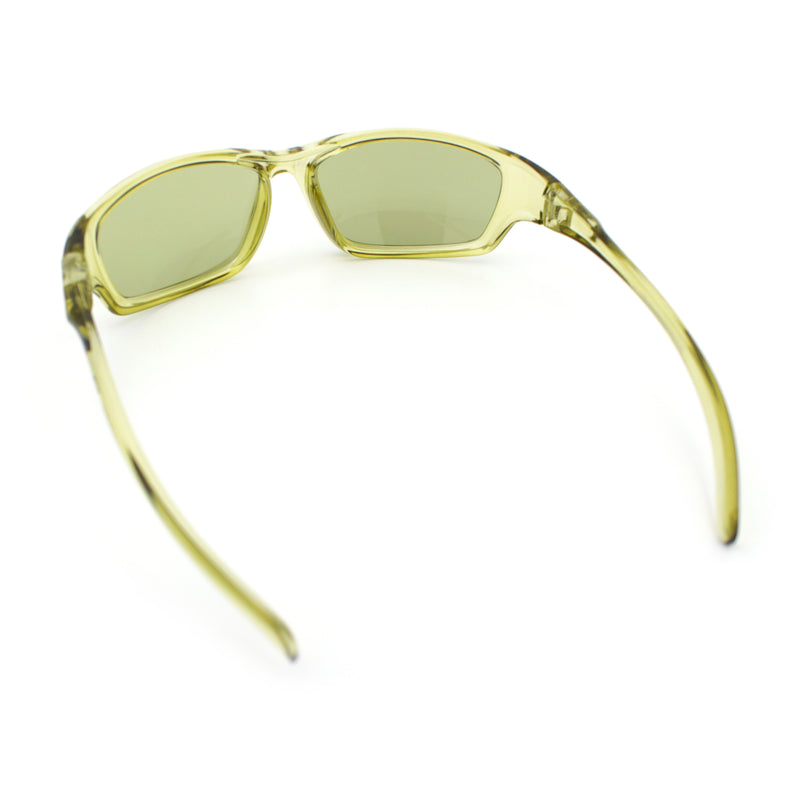 90s Styling Rectangular Fem Color Sport Plastic Wrap Around Sunglasses