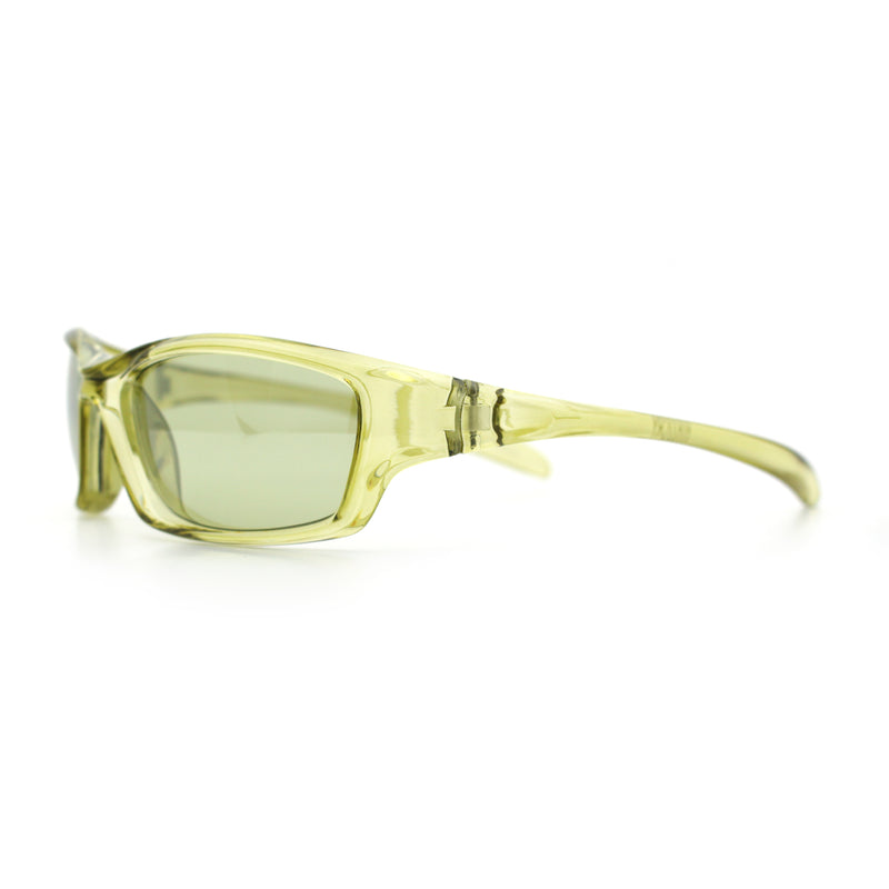 90s Styling Rectangular Fem Color Sport Plastic Wrap Around Sunglasses