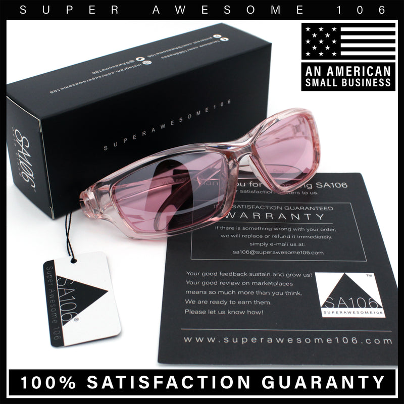 90s Styling Rectangular Fem Color Sport Plastic Wrap Around Sunglasses