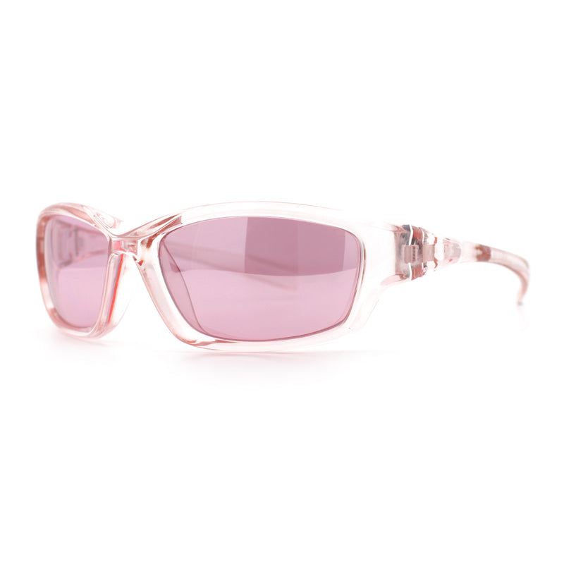 90s Styling Rectangular Fem Color Sport Plastic Wrap Around Sunglasses