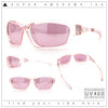 90s Styling Rectangular Fem Color Sport Plastic Wrap Around Sunglasses