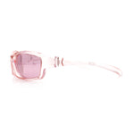 90s Styling Rectangular Fem Color Sport Plastic Wrap Around Sunglasses