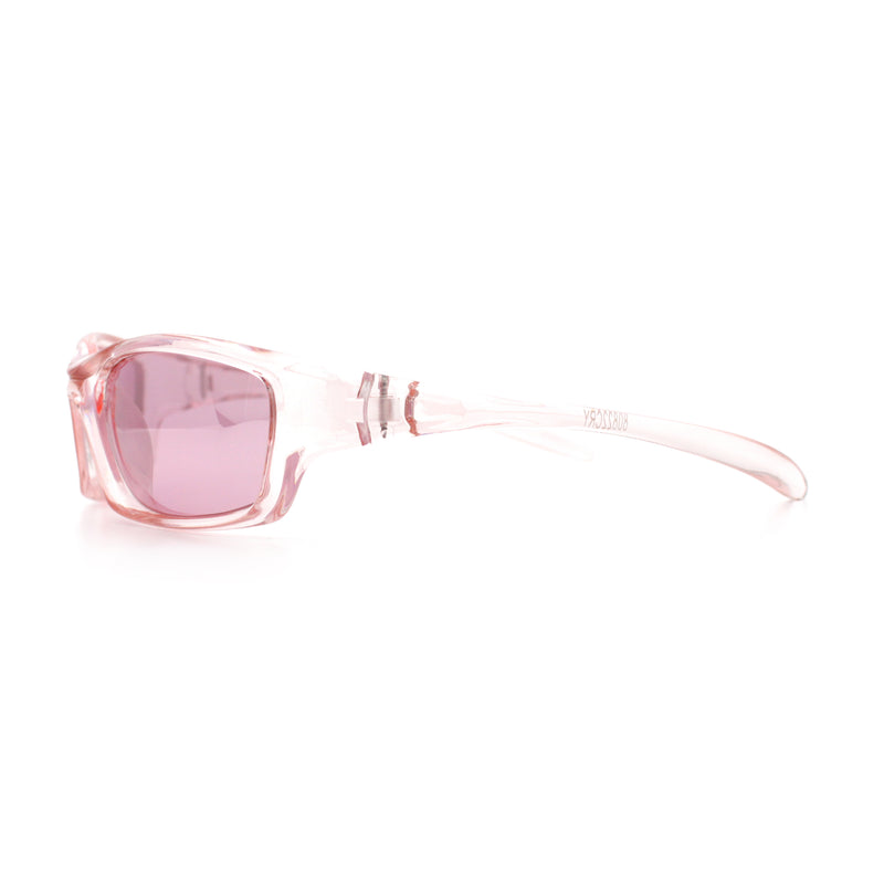 90s Styling Rectangular Fem Color Sport Plastic Wrap Around Sunglasses