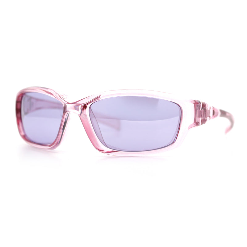 90s Styling Rectangular Fem Color Sport Plastic Wrap Around Sunglasses