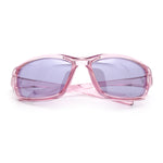 90s Styling Rectangular Fem Color Sport Plastic Wrap Around Sunglasses
