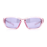 90s Styling Rectangular Fem Color Sport Plastic Wrap Around Sunglasses