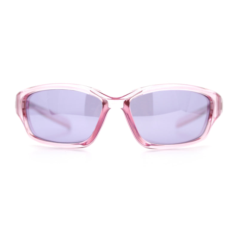 90s Styling Rectangular Fem Color Sport Plastic Wrap Around Sunglasses