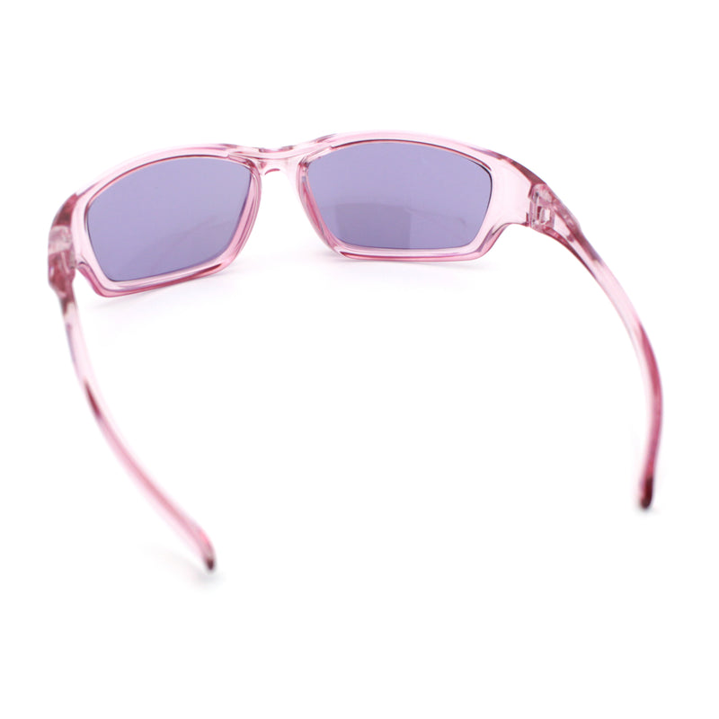 90s Styling Rectangular Fem Color Sport Plastic Wrap Around Sunglasses